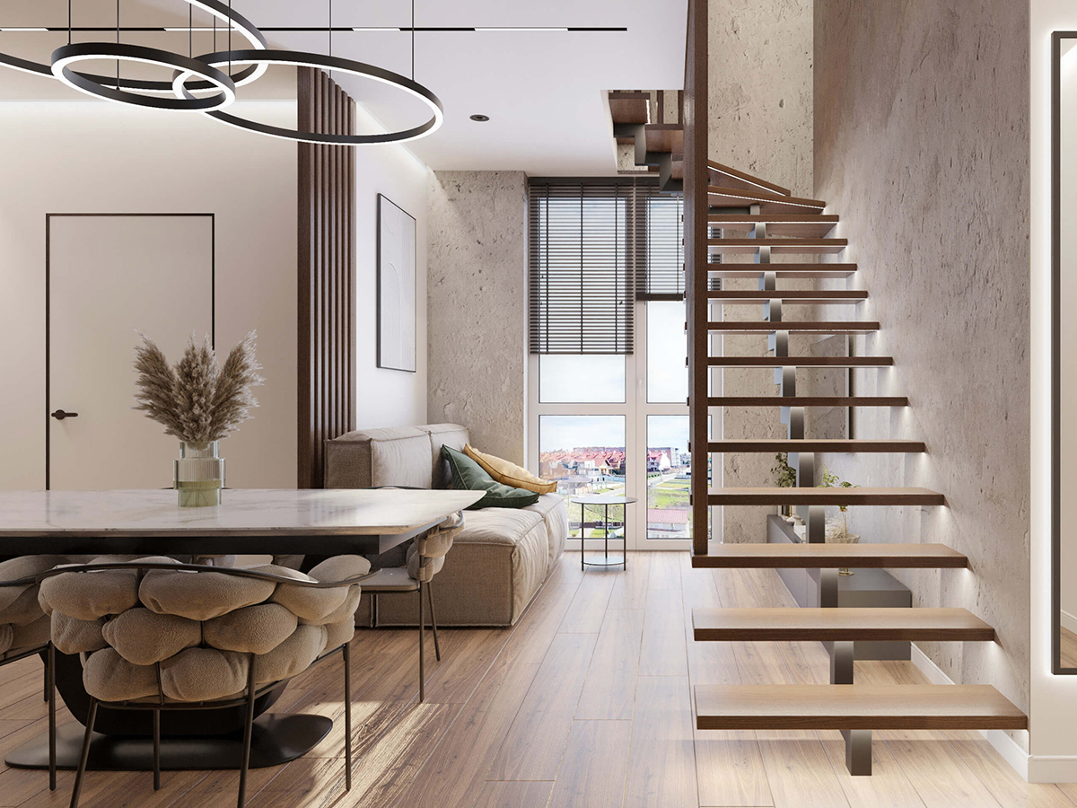 Nowoczesny salon w stylu skandynawskim